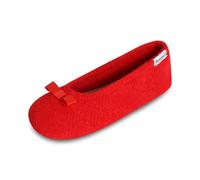 isotoner womens Diamond Microterry Ballerina Slippers, Sriracha, 5-6