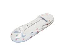 Isotoner Women's Embroidered Terry Ballerina Slipper, White, Large