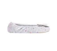 Isotoner Women's Embroidered Terry Ballerina Slippers grey Size: 9.5-10.5