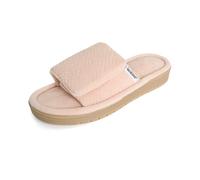 isotoner womens Indoor/Outdoor Adjustable Diamond Microterry Slide Slipper With Memory Foam Comfort, Evening Sand, 8.5-9