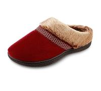 isotoner Women's Recycled Microsuede Mallory Hoodback Slipper, with Memory Foam and Indoor/Outdoor Sole, Chili, 5.5/6 UK