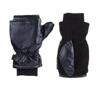 isotoner Women's Iridescent Sleekheat Glove Or Flip Top, Metallic Black Mitten, S/M