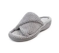 isotoner Women's Ladies Popcorn Open Toe Slipper Back, Grey (Pale Grey), 4 UK