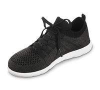 Isotoner Women's Lightweight Lace Up Sneaker, Black, 5 UK