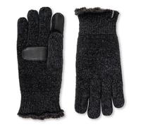 isotoner womens Plush Lined Chenille Touchscreen Gloves, Black, 1SZ