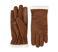 Isotoner Women's Recycled Microsuede Water Repellent Cold Weather Gloves with Sherpasoft Lining, Touch Screen Capable, Cognac, L/X-L