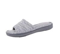 Isotoner Women's Space Dyed Andrea Slide Slipper with Moisture Wicking for Indoor/Outdoor Comfort and Arch Support, Ash, 6 UK