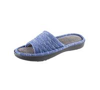 Isotoner Women's Space Knit Andrea Slide Slippers, Sapphire, Large/ 8.5-9 Standard Width US