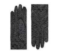 isotoner Women's Spandex Shortie Touchscreen Gloves, Black Animal Print, X-Large