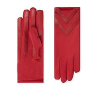 Isotoner Women's Spandex Touchscreen Cold Weather Gloves with Warm Fleece Lining and Chevron Details, Chilli-Smartdri, L-x-L