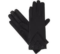 isotoner Women's Spandex Touchscreen Cold Weather Gloves with Warm Fleece Lining and Chevron Details-Discontinued Winter, Black, L/XL