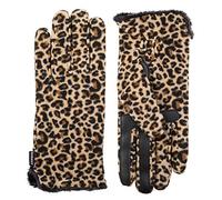 Isotoner Women's Stretch Fleece Gloves with Microluxe Lining and Smart Touch Technology Cold Weather, Leopard-Smartdri, One Size