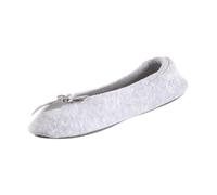 isotoner Women's Terry Ballerina Slipper, Heather Grey, 4.5/5.5 UK