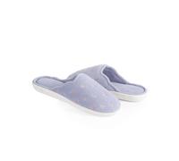isotoner Women's Terry Embroidered Scalloped Clog, White, 6.5-7 M US, White, 8.5-9