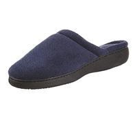 Isotoner Women's Terry Slip on Clog Slipper with Memory Foam for Indoor/Outdoor Comfort, Heather Grey Flower, 6.5-7