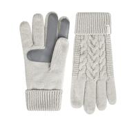 isotoner Women's Cable Knit Gloves with Touchscreen Palm Patches, Heather Grey, One Size