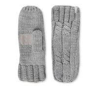 isotoner Women's Chunky Cable Knit Sherpasoft Mittens Cold Weather Gloves, Heather Grey, One Size