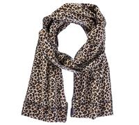 isotoner Womens Water Repellent Soft Stretch Fleece Scarf, Leopard, One Size