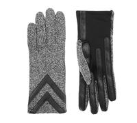 Isotoner Women's Water Repellent Touchscreen Chevron Heritage Spandex Gloves Cold Weather, Smartdri Black Heather, Small/Medium