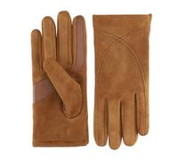 isotoner Womens Water Repellent Touchscreen Microsuede Shortie Gloves, Cognac, S/M