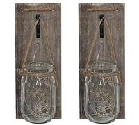 ISOTRONIC LED Lamp (Set of 2) Light Lantern, Hanging Light for Bathroom, Home, Garden, Balcony and Outdoor Preserving Jar, Storage Jar Decoration for Party, Festival, Wedding (Transparent)