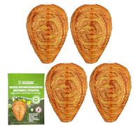 ISOTRONIC Weatherproof Wasp Nest for Deterrent Hornet Nest Dummy Hanging for Home and Garden Outdoor, Pack of 4