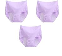 IsoUde High Waist Plus Size Cotton Leak-Proof Physiological Underwear, High Waist Cotton Tummy Control Panties for Women (3pcs-G,XL)