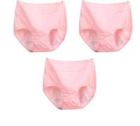 IsoUde High Waist Plus Size Cotton Leak-Proof Physiological Underwear, High Waist Cotton Tummy Control Panties for Women (3pcs-F,5XL)