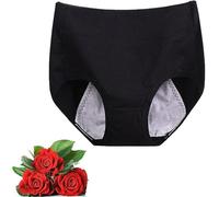 IsoUde High Waist Plus Size Cotton Leak-Proof Physiological Underwear, High Waist Cotton Tummy Control Panties for Women (black,5XL)