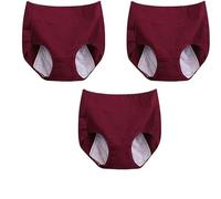 IsoUde High Waist Plus Size Cotton Leak-Proof Physiological Underwear, High Waist Cotton Tummy Control Panties for Women (3pcs-C,4XL)