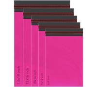 iSOUL 100 Mixed Grey Mailing Poly Postal Self Seal Bags 5 Sizes 20 from Each Small to Large Mailing Bags Postage Packaging Assorted Mailers Posting Shipping Post Parcel Package Bags - Hot Pink