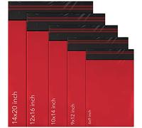 iSOUL 100 Mixed Mailing Poly Postal Self Seal Bags 5 Sizes 20 from Each Small to Large Mailing Bags Postage Packaging Assorted Mailers Posting Shipping Post Parcel Package Bags Red