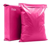 iSOUL 10x Large Mailing Bags, 17x24 Strong Large Vinted Mailing Postal Postage Bags [Use in Parcel, Delivery, Shipping, Mail, Package] [43.2cmx61cm] Hot Pink Bag