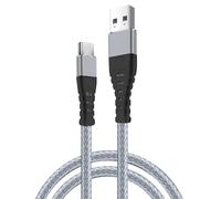iSOUL 2 Meter 6.5ft Grey USB to USB C Cable, USB A to USB C Braided Phone Charger Cable for iPhone 17/16/15, iPad Pro, Samsung Galaxy, MacBook Pro, and More