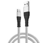 iSOUL 2 Meter 6.5ft White USB to USB C Cable, USB A to USB C Braided Phone Charger Cable for iPhone 17/16/15, iPad Pro, Samsung Galaxy, MacBook Pro, and More