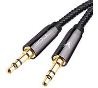 iSOUL 3.5mm to 3.5mm Nylon Braided Aux Cable 1 Meter/3.3ft Aluminum Alloy Shell Durable Auxiliary 3.5mm Audio Cable for Car Headphone MP3 Player Smartphone Tablet Home Speaker Laptop Black