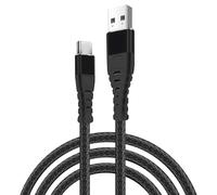 iSOUL 3 Meter 9.8ft Black USB to USB C Cable, USB A to USB C Braided Phone Charger Cable for iPhone 17/16/15, iPad Pro, Samsung Galaxy, MacBook Pro, and More