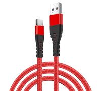 iSOUL 3 Meter 9.8ft Red USB to USB C Cable, USB A to USB C Braided Phone Charger Cable for iPhone 17/16/15, iPad Pro, Samsung Galaxy, MacBook Pro, and More