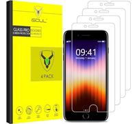 iSOUL 4 Pack Screen Protector for iPhone SE 3/2 (2022/2020)/ 8/7/6s/6 Tempered Glass Film 9H HD, 2.5D Edge 4.7 inch [3D Touch] [Compatible with Apple SE iPhone 2nd 3rd Gen]