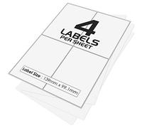 iSOUL 4 Per Page/Sheet, 200 Sheets (800 Sticky Label) White Blank Matt Self-Adhesive A4 Address Shipping Labels Stickers, Compatible With Laser Inkjet L7169/J8169 Printer Paper, 139 X 99.1 mm JAM FREE