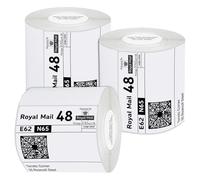 iSOUL 4X6 Direct Thermal Printer Labels 3 Roll 100mm x 150mm 500 White Permanent Adhesive Shipping Labels Rolls Compatible with Etsy, Shopify, Ebay, Amazon, Royal Mail, FedEx 3 Roll Pack