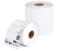 iSOUL 4X6 Direct Thermal Printer Labels Roll 100mm x 150mm 500 White Permanent Adhesive Shipping Labels Rolls Compatible with Etsy, Shopify, Ebay, Amazon, Royal Mail, FedEx