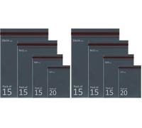 iSOUL 65 Mixed Grey Postal Bags, Self Seal Poly Mailer Bag, Assorted 4 Sizes Small to Large, Tear-Resistant Postage Bags for Shipping & Packaging (Pack of 2)