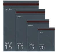 iSOUL 65 Mixed Grey Postal Bags, Self Seal Poly Mailer Bag, Assorted 4 Sizes Small to Large, Tear-Resistant Postage Bags for Shipping & Packaging