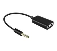 iSOUL Audio Splitter Adapter, Dual Headphone Splitter, 3.5mm AUX Audio Stereo Adapter Earphone Jack For iPhone iPad iPod Samsung Smartphones OnePlus MP3 Players (Black)