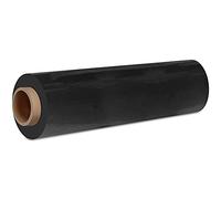 iSOUL Black Shrink Wrap, Cling Film Roll 500mm x 200m x 23 Micron Strong Heavy Duty Pallet Stretch Plastic Roll for Moving House, furniture wrap, Parcel Packaging