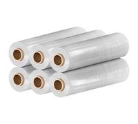 iSOUL Clear Shrink Wrap, Cling Film Roll 400 x 122m 17MU Strong Heavy Duty Pallet Stretch Plastic Roll for Moving House, Furniture Wrap, Parcel Packaging 6 Rolls