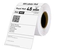 iSOUL Direct Thermal Printer 4X6 500 Labels Roll 100mm x 150mm White Permanent Adhesive Shipping Labels Rolls Compatible with Etsy, Shopify, Ebay, Amazon, Royal Mail, FedEx