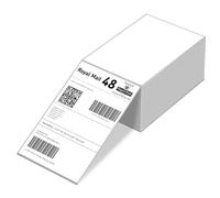 iSOUL Direct Thermal Printer 4X6 Labels 100mm x 150mm White Fanfold Permanent Adhesive Shipping Labels Compatible with Etsy, Shopify, Ebay, Amazon, Royal Mail, FedEx 500 Labels