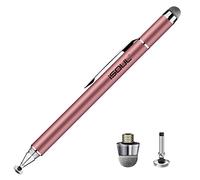 iSOUL Fine Tip Stylus Pen Universal Capacitive Disc Styli 2-in-1 Touch Screen Pens with 2Pcs Replacement Tips for Smartphones, iPhone iPad 10.2 inch 2020 (8th Gen) Pink DSC&FBR STYLS 1_PNK
